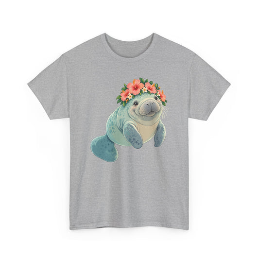 Chubby Mermaid Flower Crown Manatee T-Shirt
