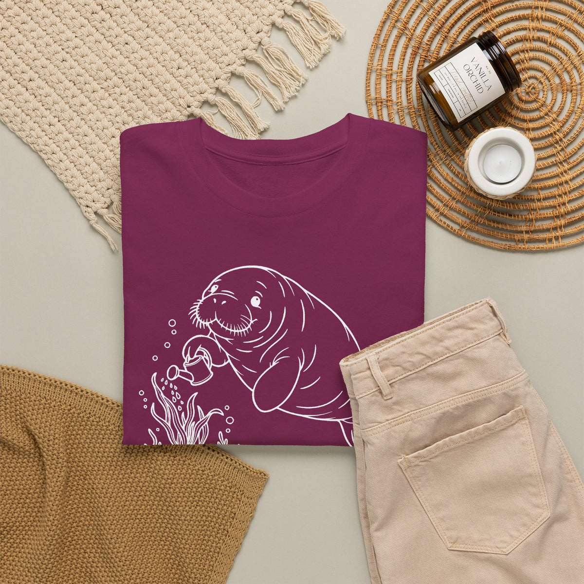Chubby Mermaid Ocean Gardener Manatee T-Shirt