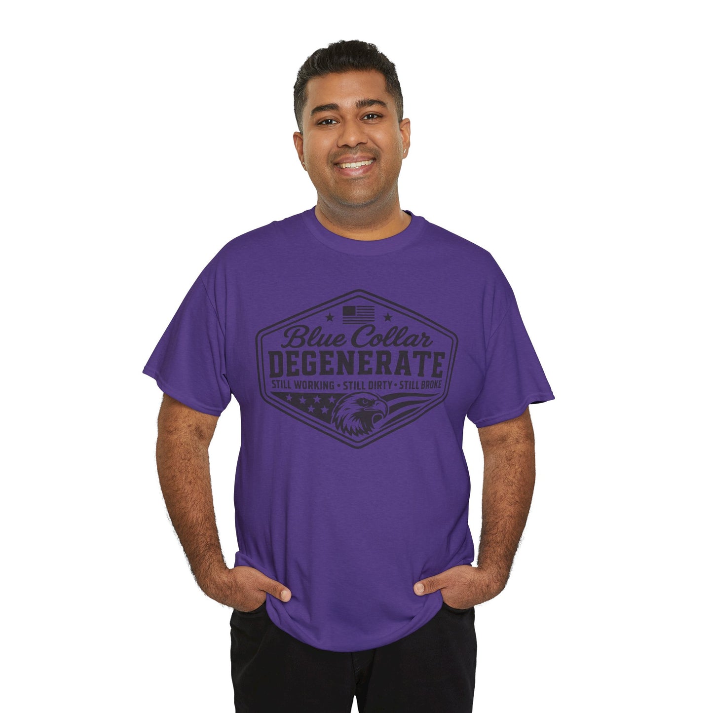 Blue Collar Degenerate T-Shirt — Vintage Workwear Eagle Tee