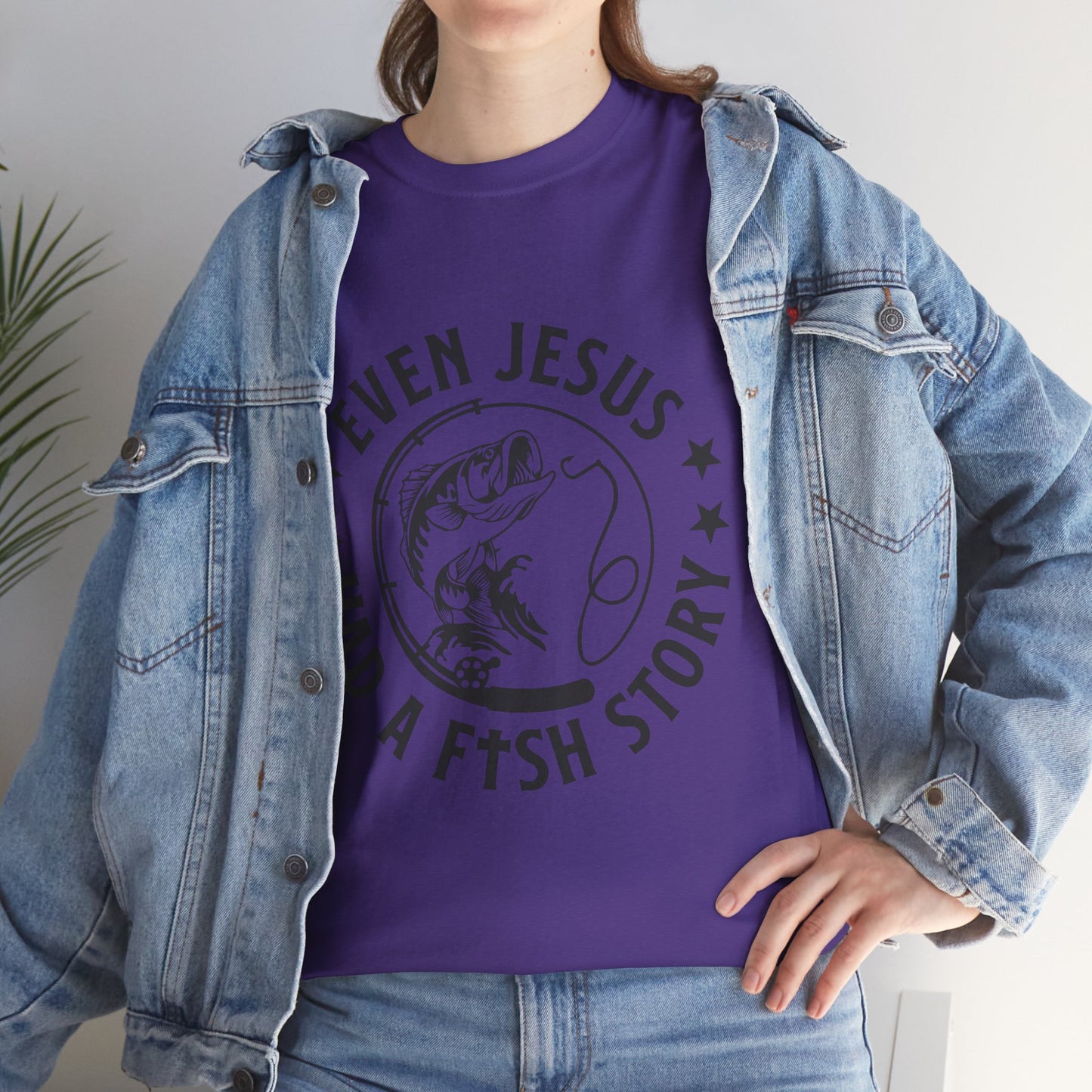 Fishing Tee — "Even Jesus Had a Fish Story" Christian Outdoors Shirt