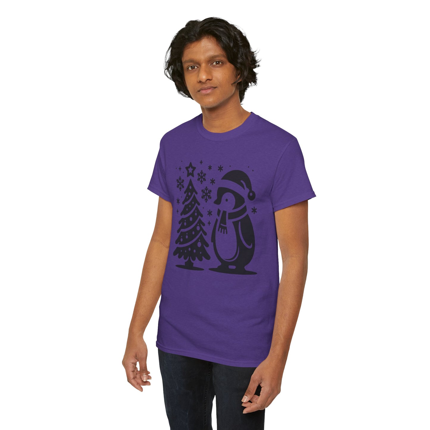 Penguin Christmas T‑Shirt — Cute Holiday Tree & Snowflake Tee