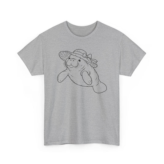Chubby Mermaid Sunhat Sea Cow Manatee T-Shirt