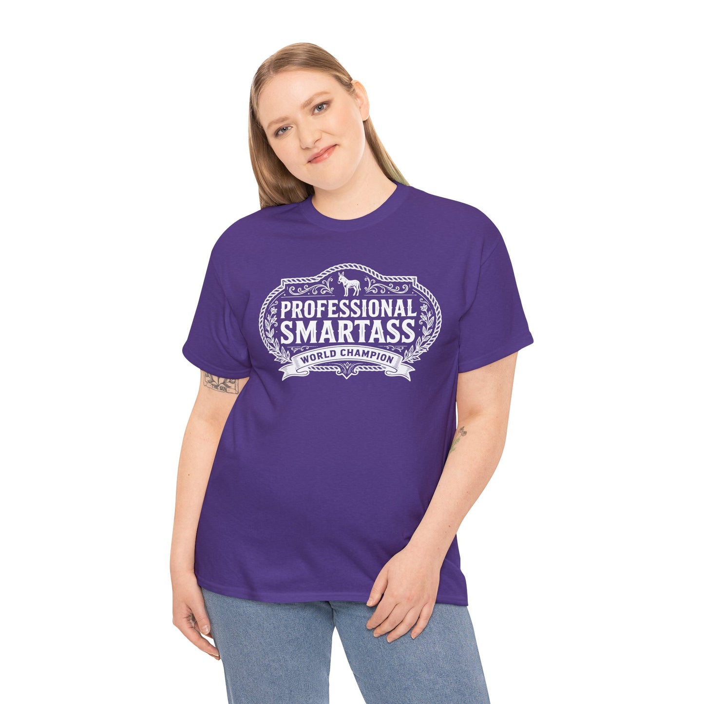 Professional Smartass Tee white - 'Professional Smartass World Champion' Funny Graphic T-Shirt