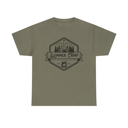Summer Camp Badge T-Shirt β Woodhees Camp Graphic Tee