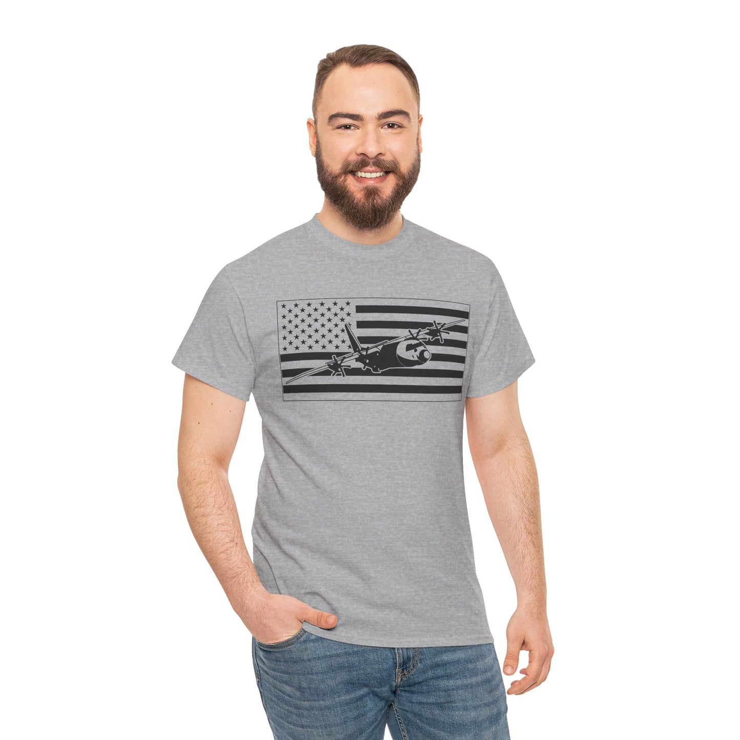 Vintage Military Jet American Flag T-Shirt