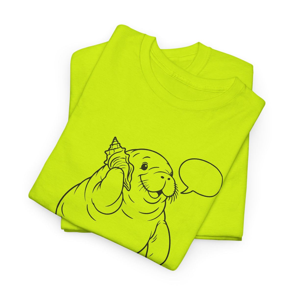 Chubby Mermaid Shell Phone Manatee T-Shirt