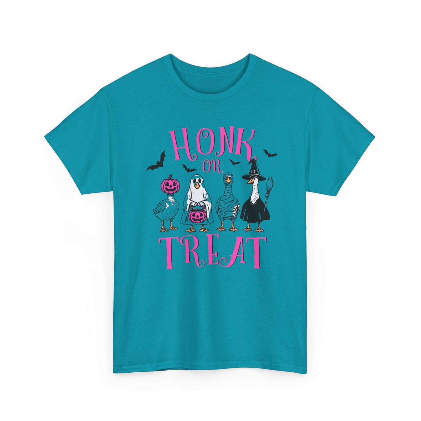 Honk or Treat Halloween Tee — Cute Costumed Dogs & Pink Lettering