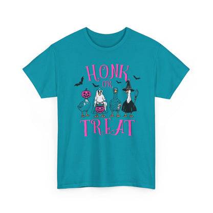 Honk or Treat Halloween Tee — Cute Costumed Dogs & Pink Lettering