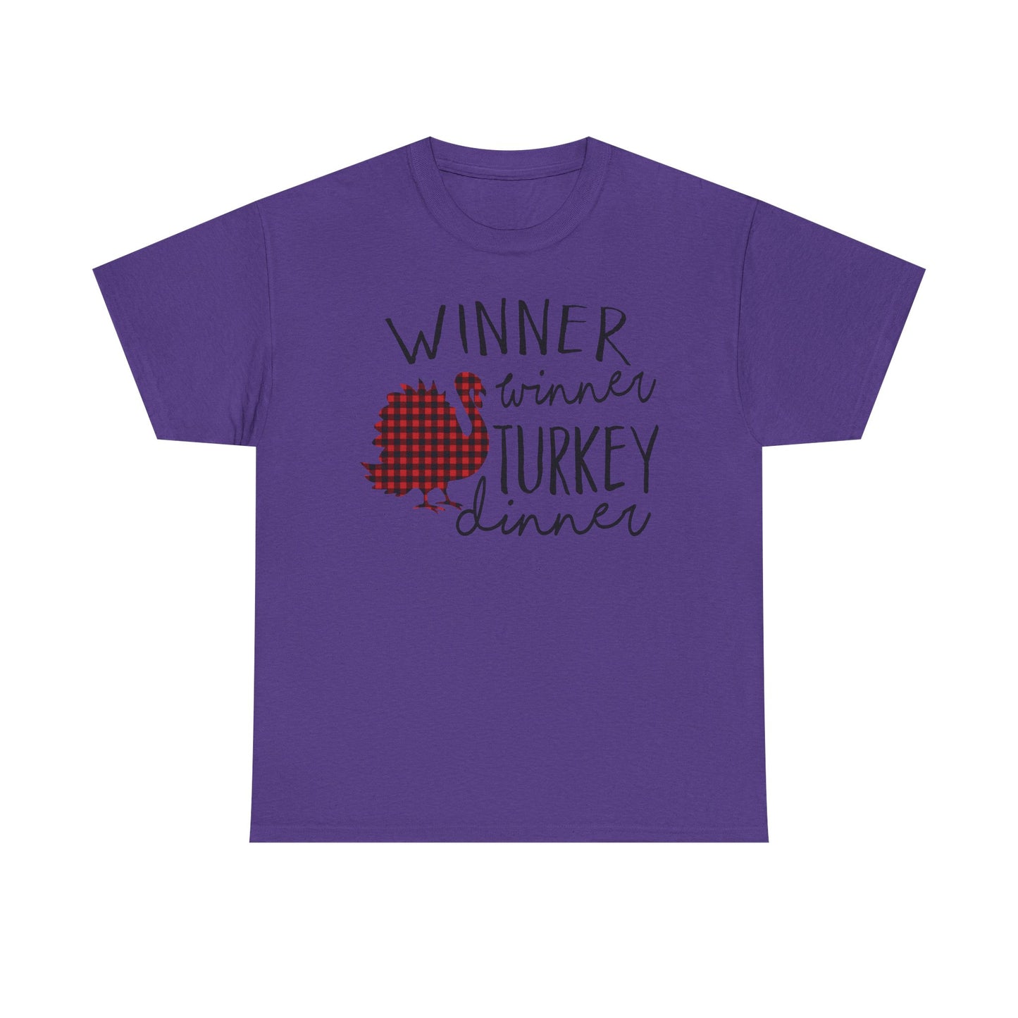 Winner Winner Turkey Dinner T-Shirt — Plaid Turkey Thanksgiving Tee