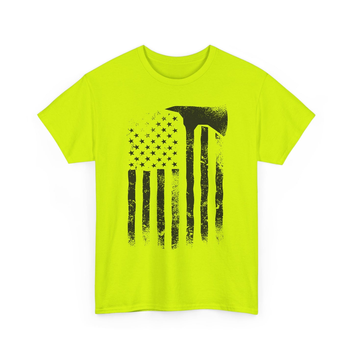 American Flag Axe T-Shirt — Distressed Patriotic Firefighter Tee