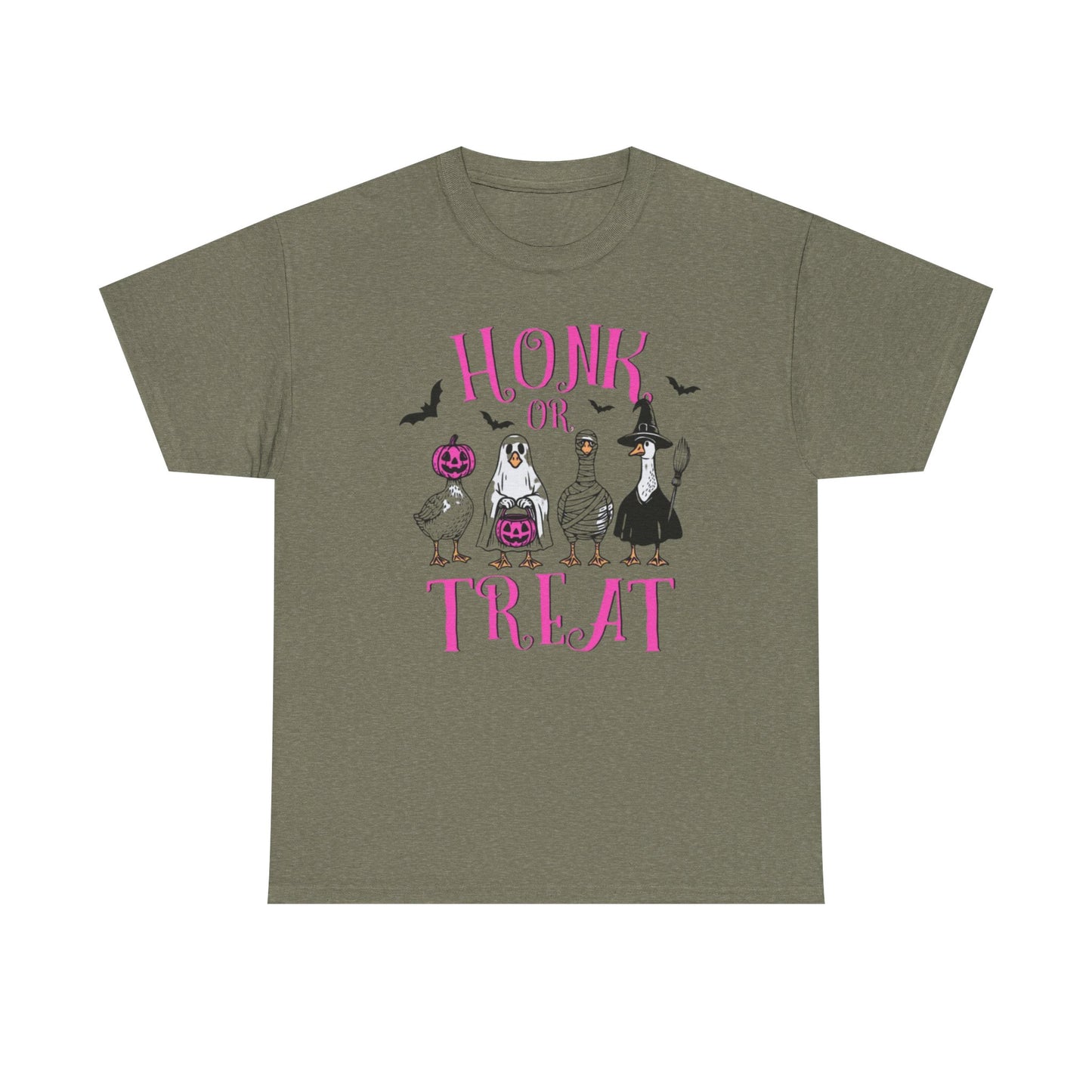 Honk or Treat Halloween Tee — Cute Costumed Dogs & Pink Lettering