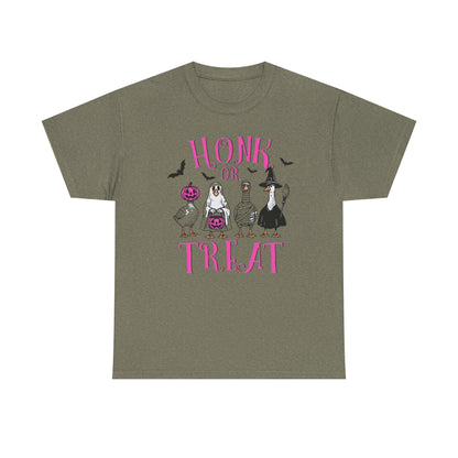 Honk or Treat Halloween Tee — Cute Costumed Dogs & Pink Lettering