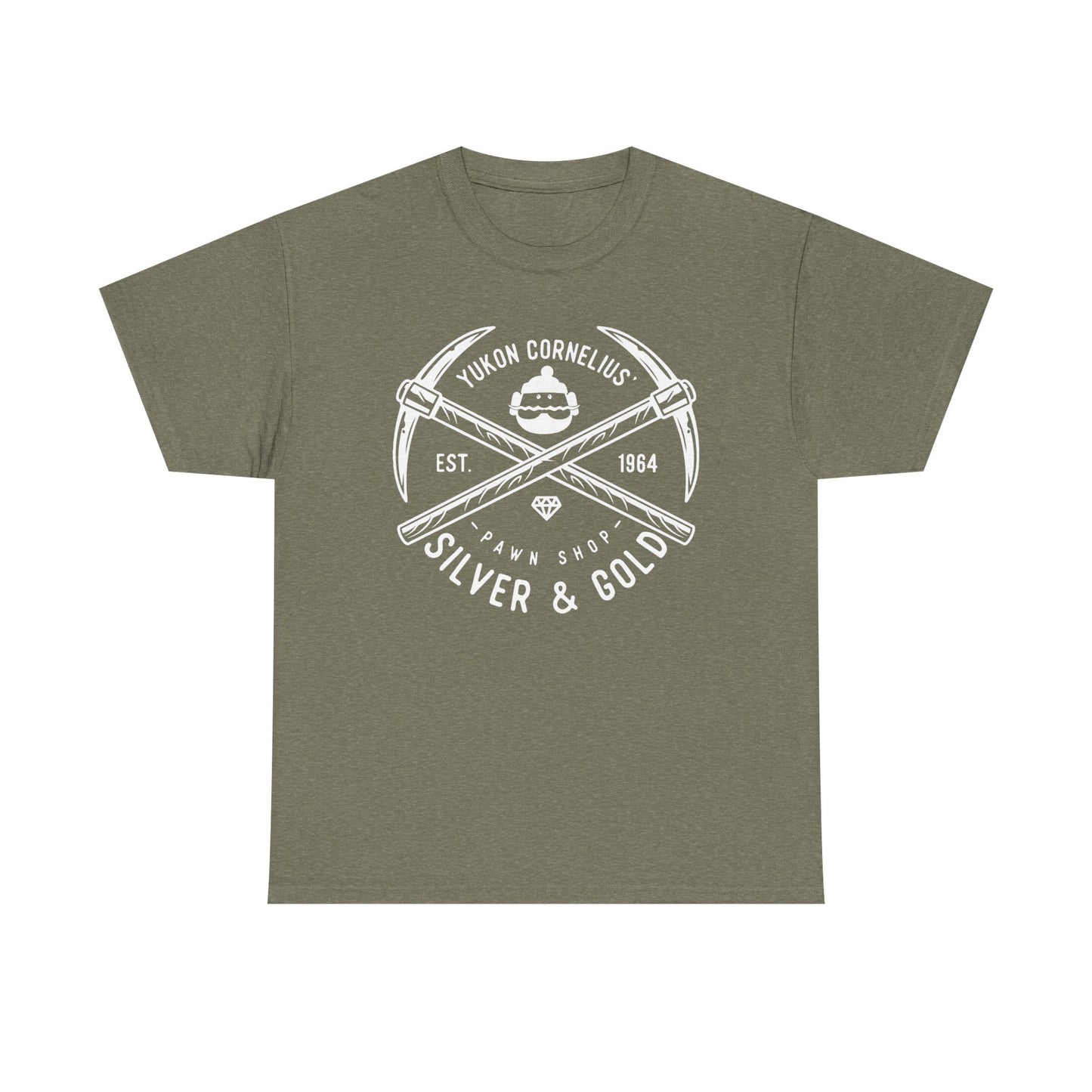 Silver & Gold Mining Graphic Tee — Yukon Pickaxe Logo Shirt