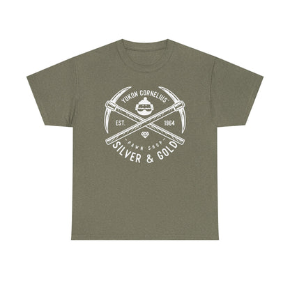 Silver & Gold Mining Graphic Tee — Yukon Pickaxe Logo Shirt