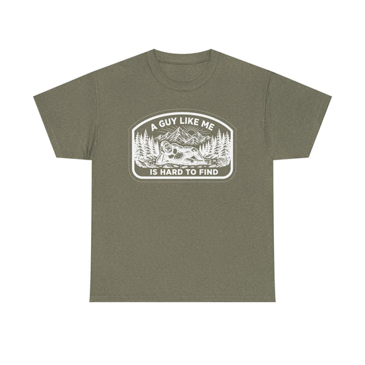 A Guy Like Me Is Hard to Find T-Shirt — Vintage Outdoors Fishing Tee -White