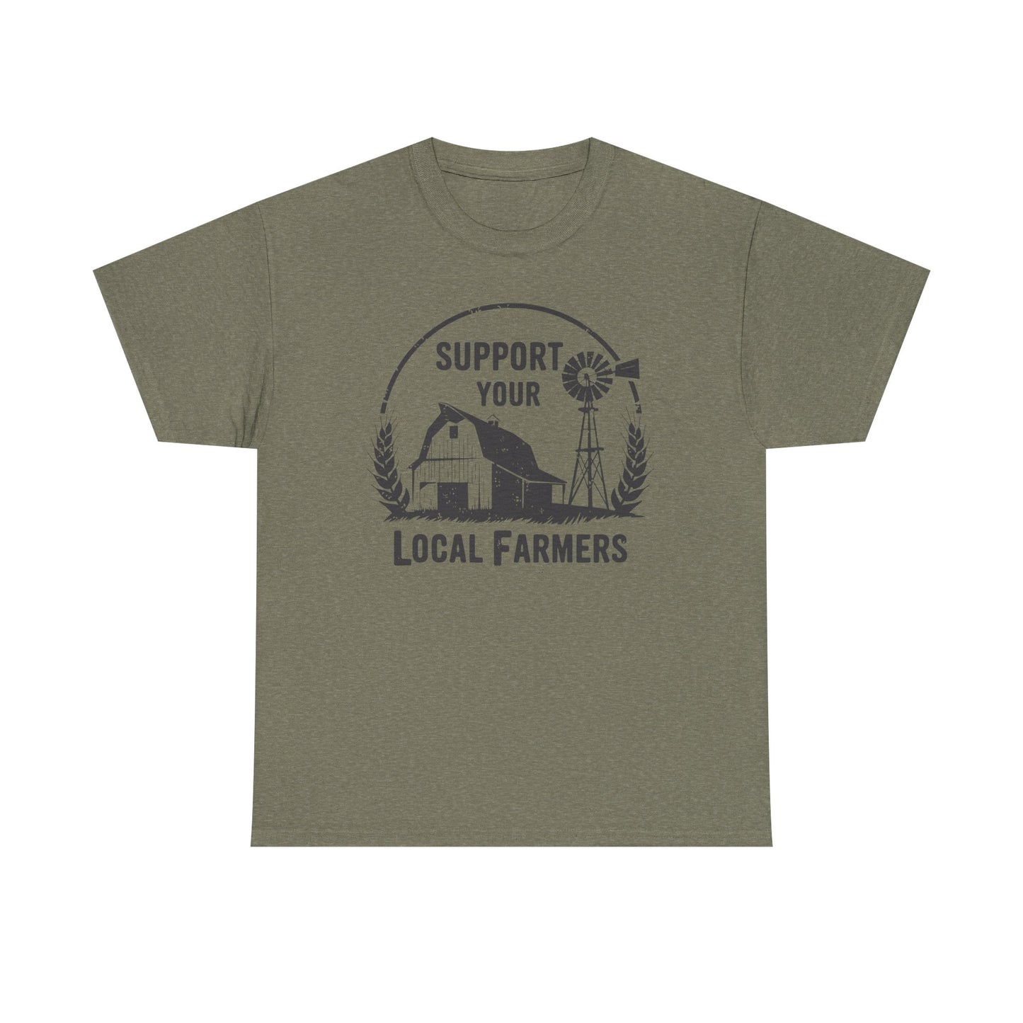 Support Your Local Farmers Tee — Rustic Farmhouse Barn & Windmill T‑Shirt