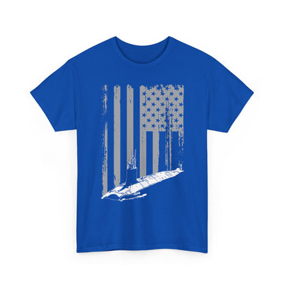 American Flag Sub Tee — Distressed Stars & Stripes Submarine T-Shirt