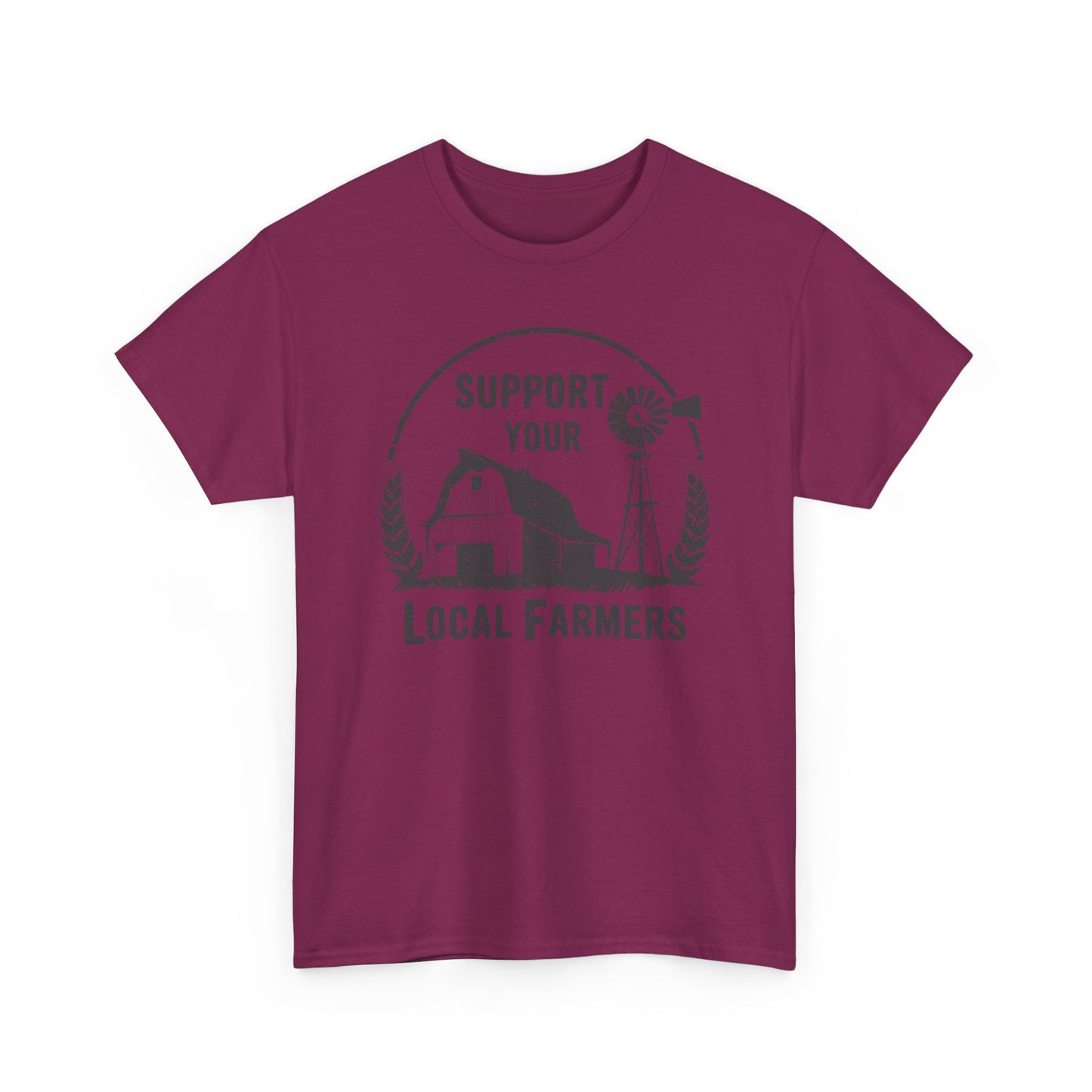 Support Your Local Farmers Tee — Rustic Farmhouse Barn & Windmill T‑Shirt