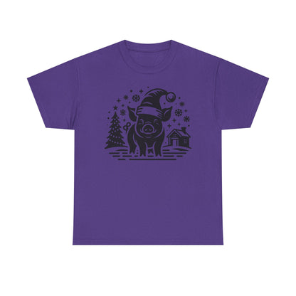 Christmas Pig T-Shirt | Festive Santa Pig Graphic Tee