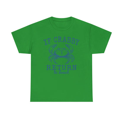 If Crabby Return to Beach T-Shirt – Funny Coastal Crab Tee for Beach Lovers