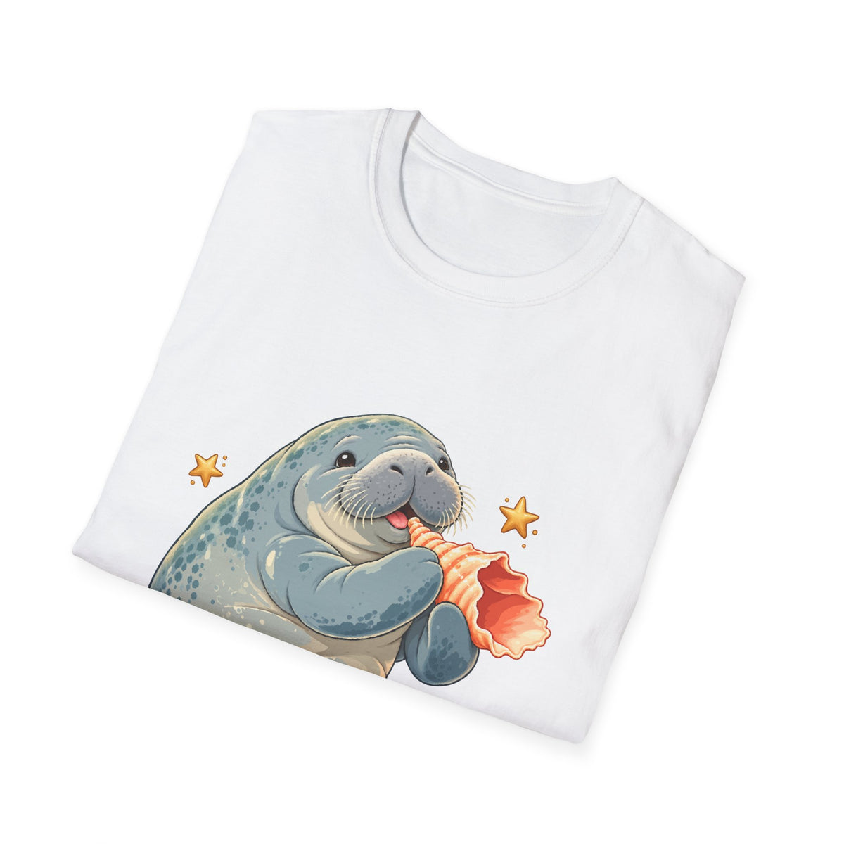Chubby Mermaid Seashell Serenade Manatee T-Shirt