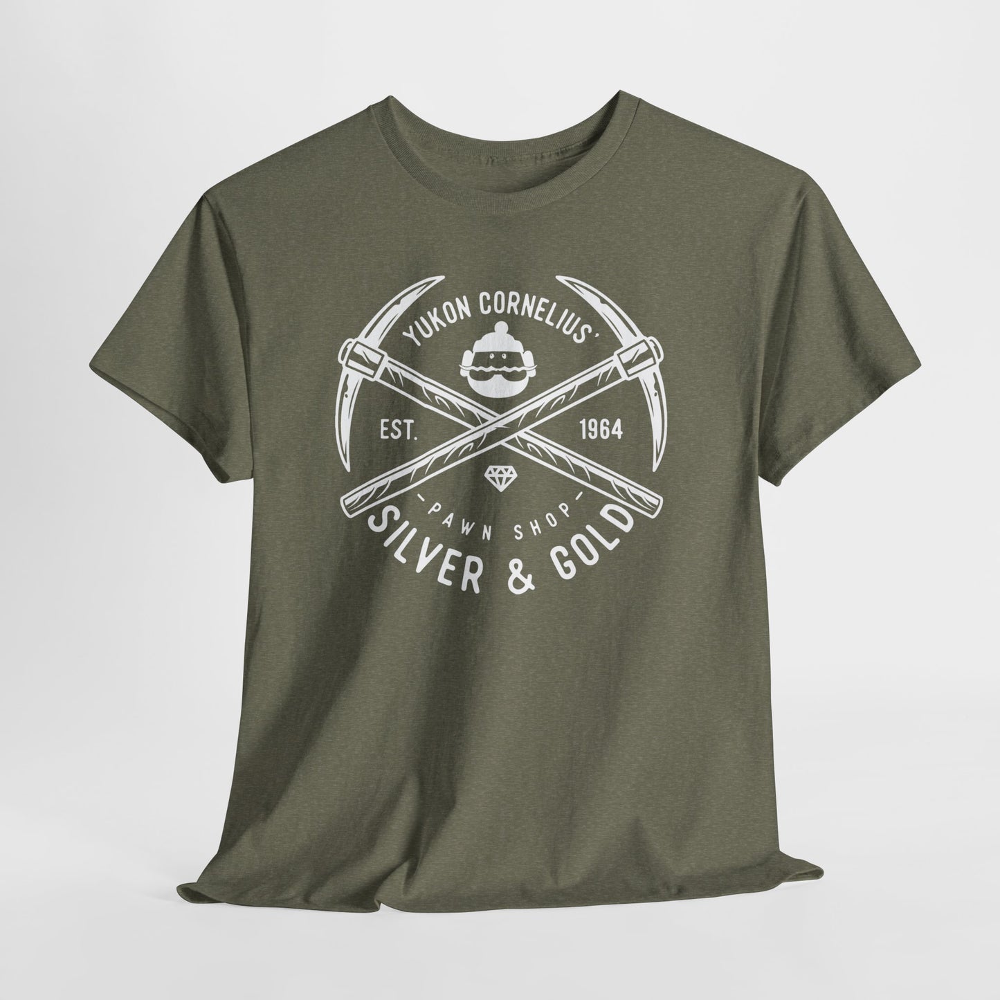 Silver & Gold Mining Graphic Tee — Yukon Pickaxe Logo Shirt