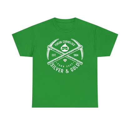 Silver & Gold Mining Graphic Tee — Yukon Pickaxe Logo Shirt