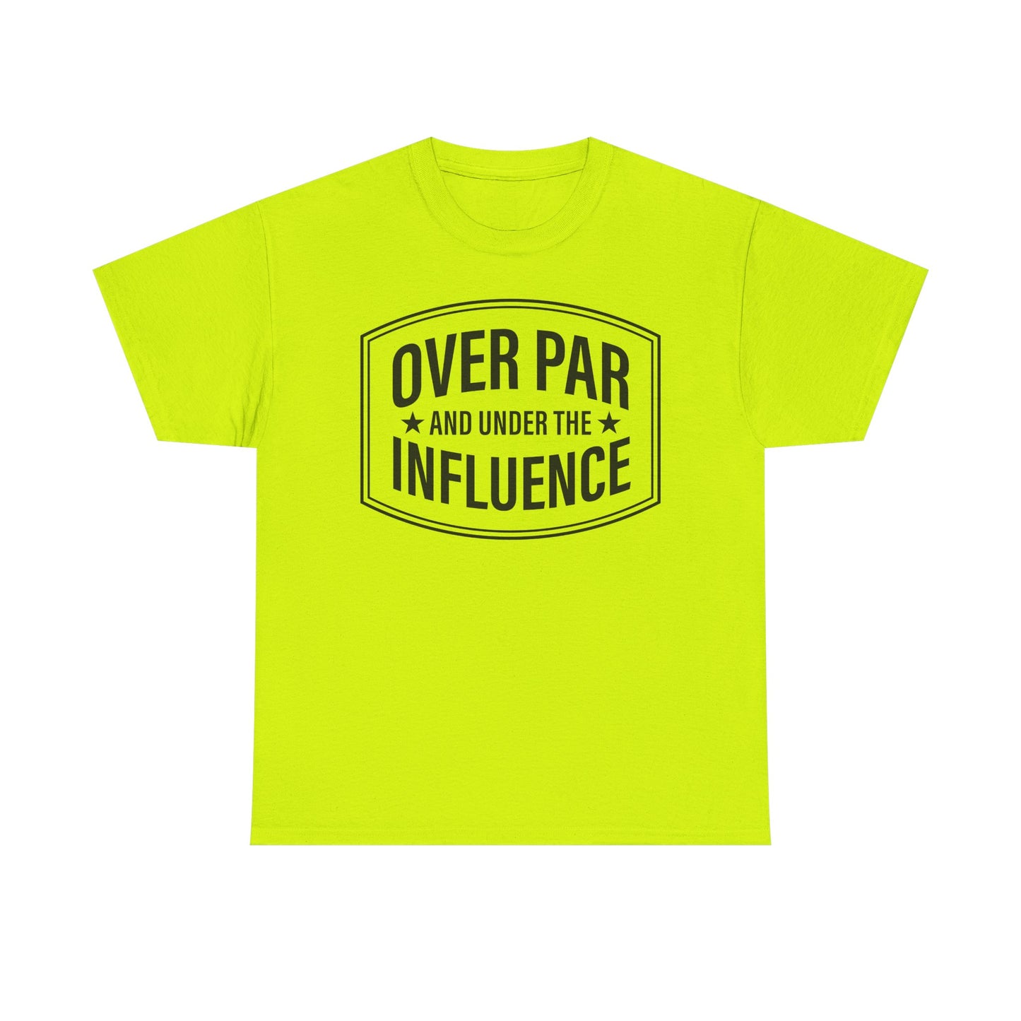 Golf T-Shirt — "Over Par and Under the Influence" Vintage Golf Humor Tee