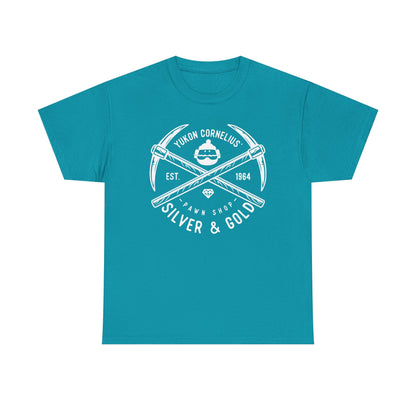 Silver & Gold Mining Graphic Tee — Yukon Pickaxe Logo Shirt