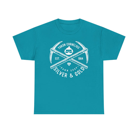 Silver & Gold Mining Graphic Tee — Yukon Pickaxe Logo Shirt