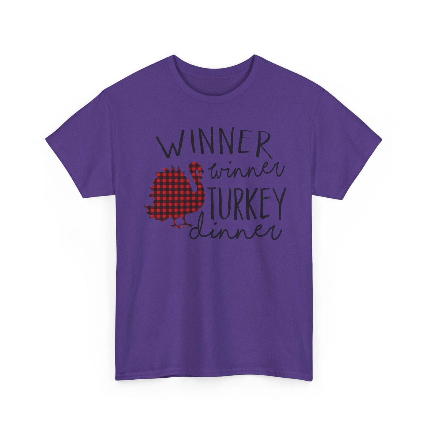 Winner Winner Turkey Dinner T-Shirt — Plaid Turkey Thanksgiving Tee