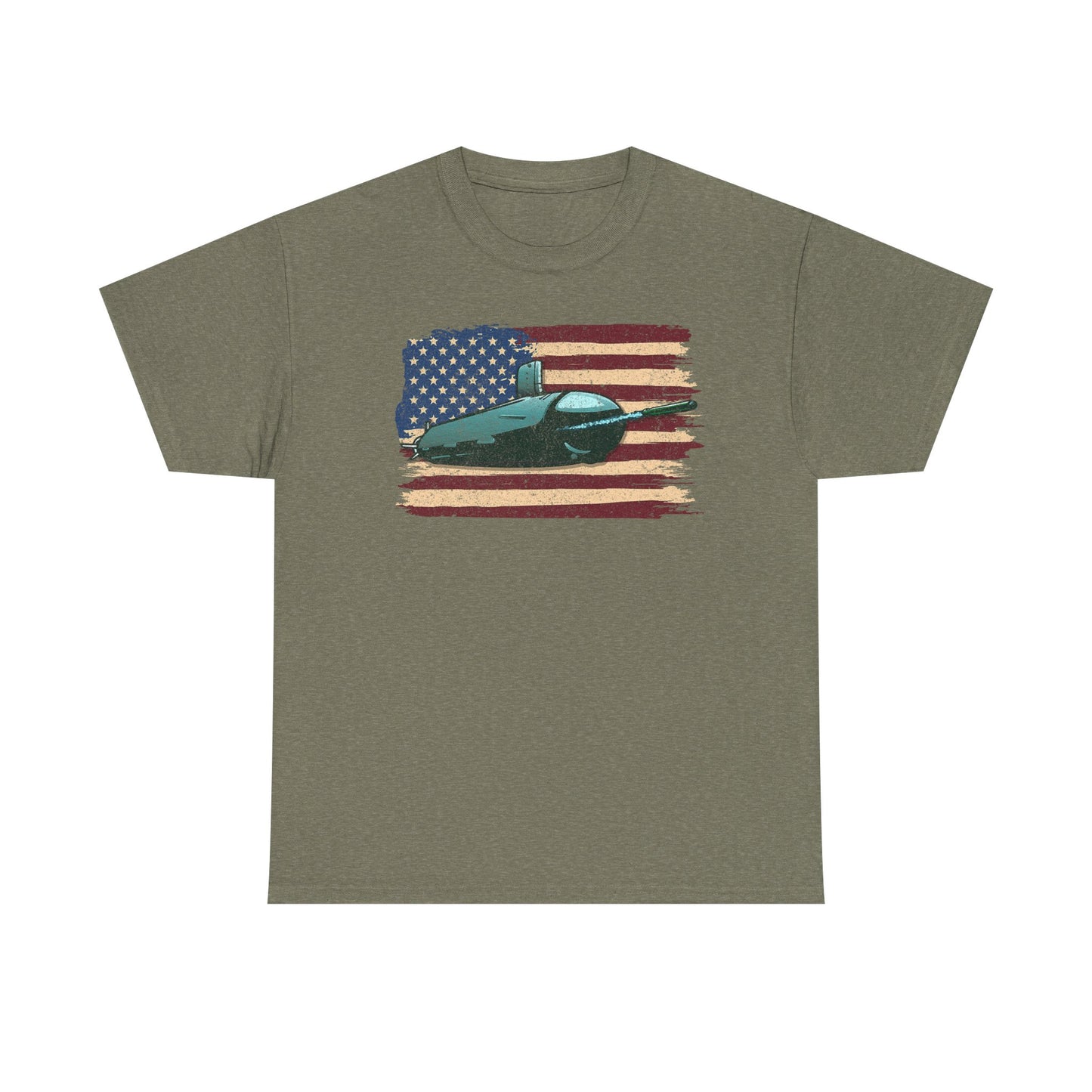 Vintage Submarine American Flag T-Shirt
