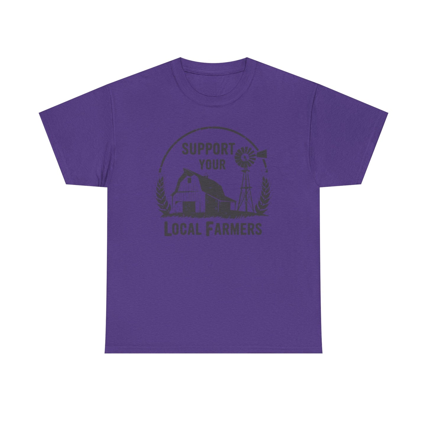 Support Your Local Farmers Tee — Rustic Farmhouse Barn & Windmill T‑Shirt