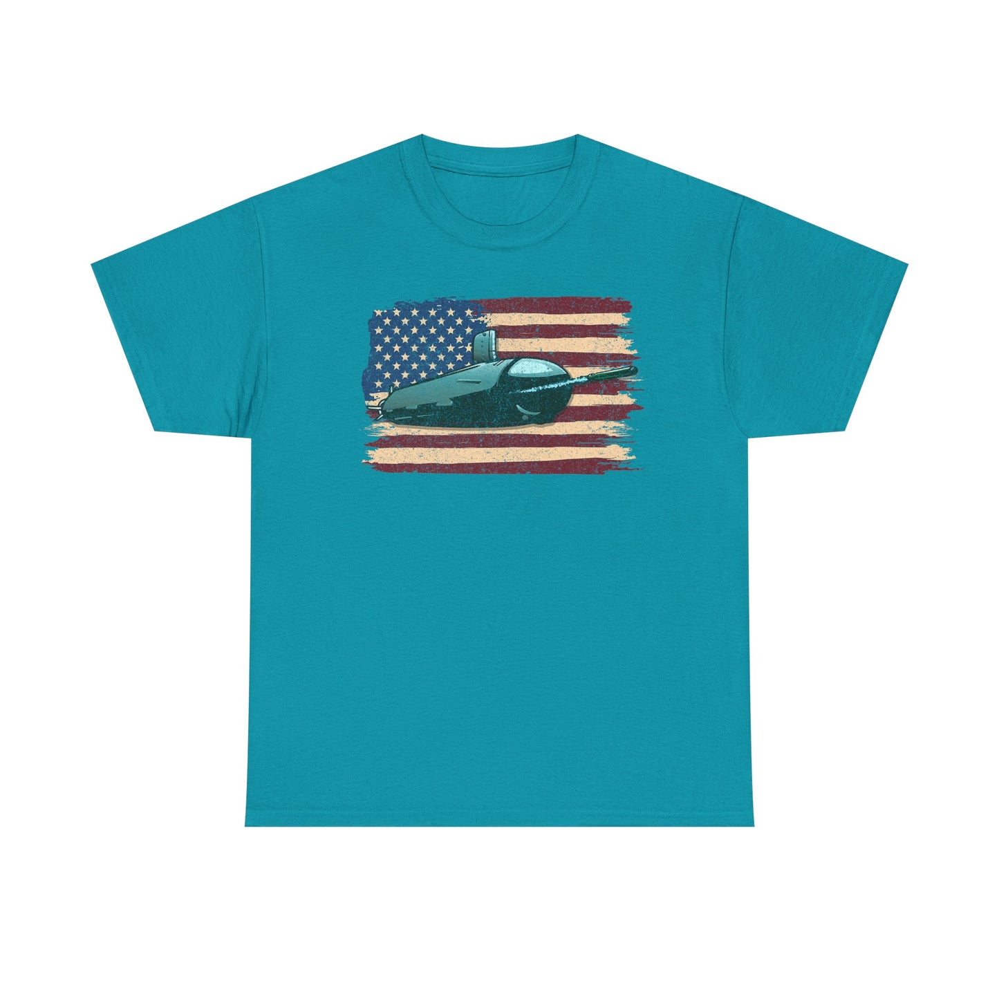 Vintage Submarine American Flag T-Shirt