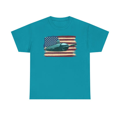 Vintage Submarine American Flag T-Shirt