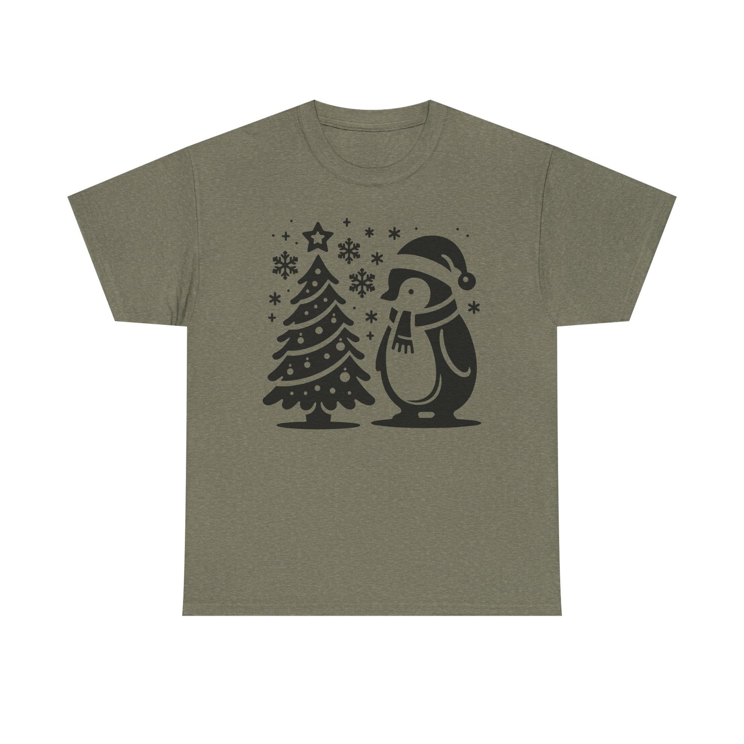 Penguin Christmas T‑Shirt — Cute Holiday Tree & Snowflake Tee