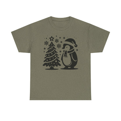 Penguin Christmas T‑Shirt — Cute Holiday Tree & Snowflake Tee