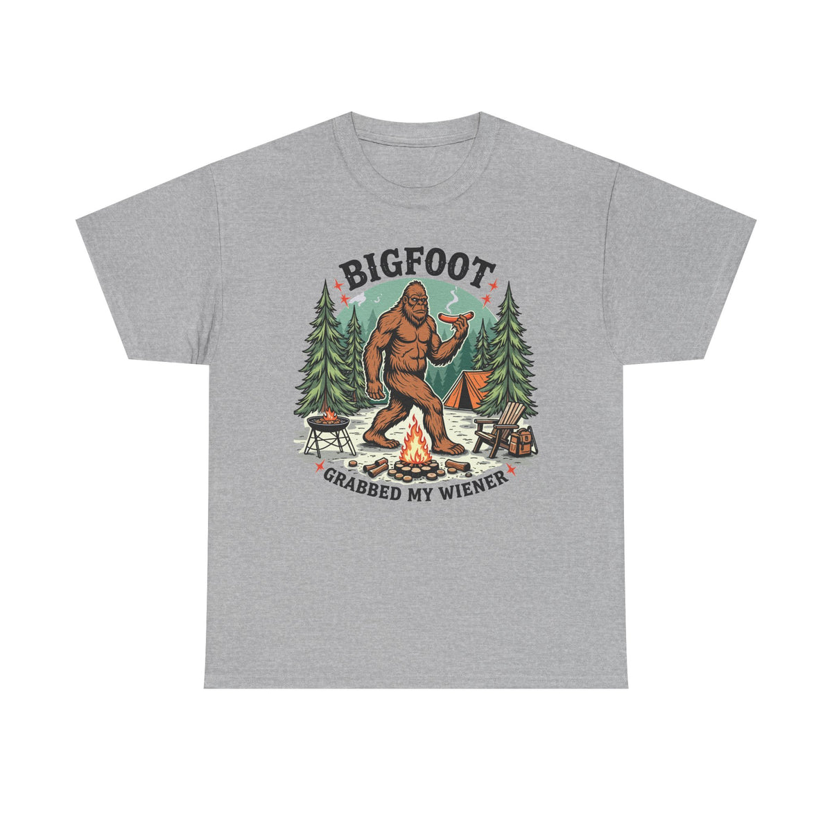 Bigfoot Grabbed My Wiener T-Shirt | Funny Camping Tee