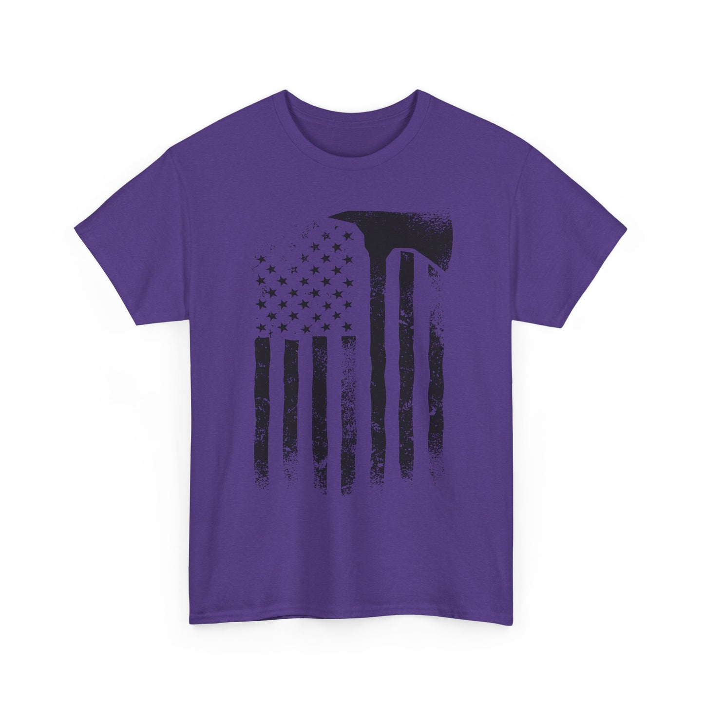 American Flag Axe T-Shirt — Distressed Patriotic Firefighter Tee