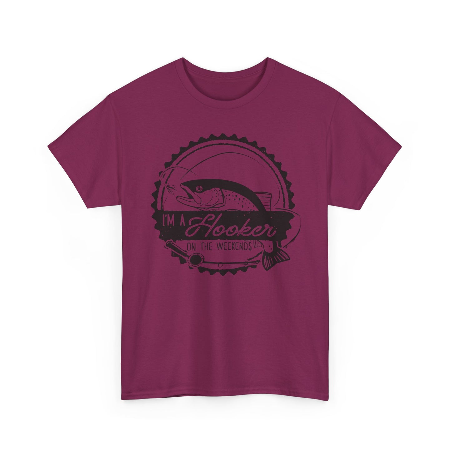 Fishing T-Shirt — "I'm a Hooker on the Weekends" Vintage Angler Tee