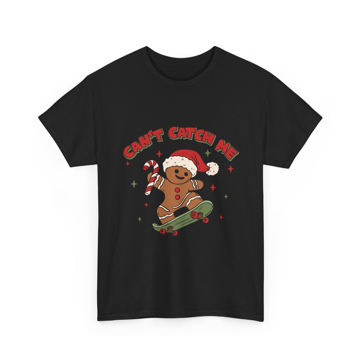 Gingerbread Skateboard Tee - "Can't Catch Me" Christmas T-Shirt