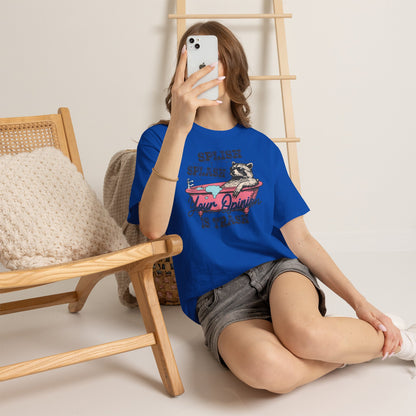 Graphic Tee — "Splish Splash Your Opinion Is Trash" Raccoon Bathtub Shirt