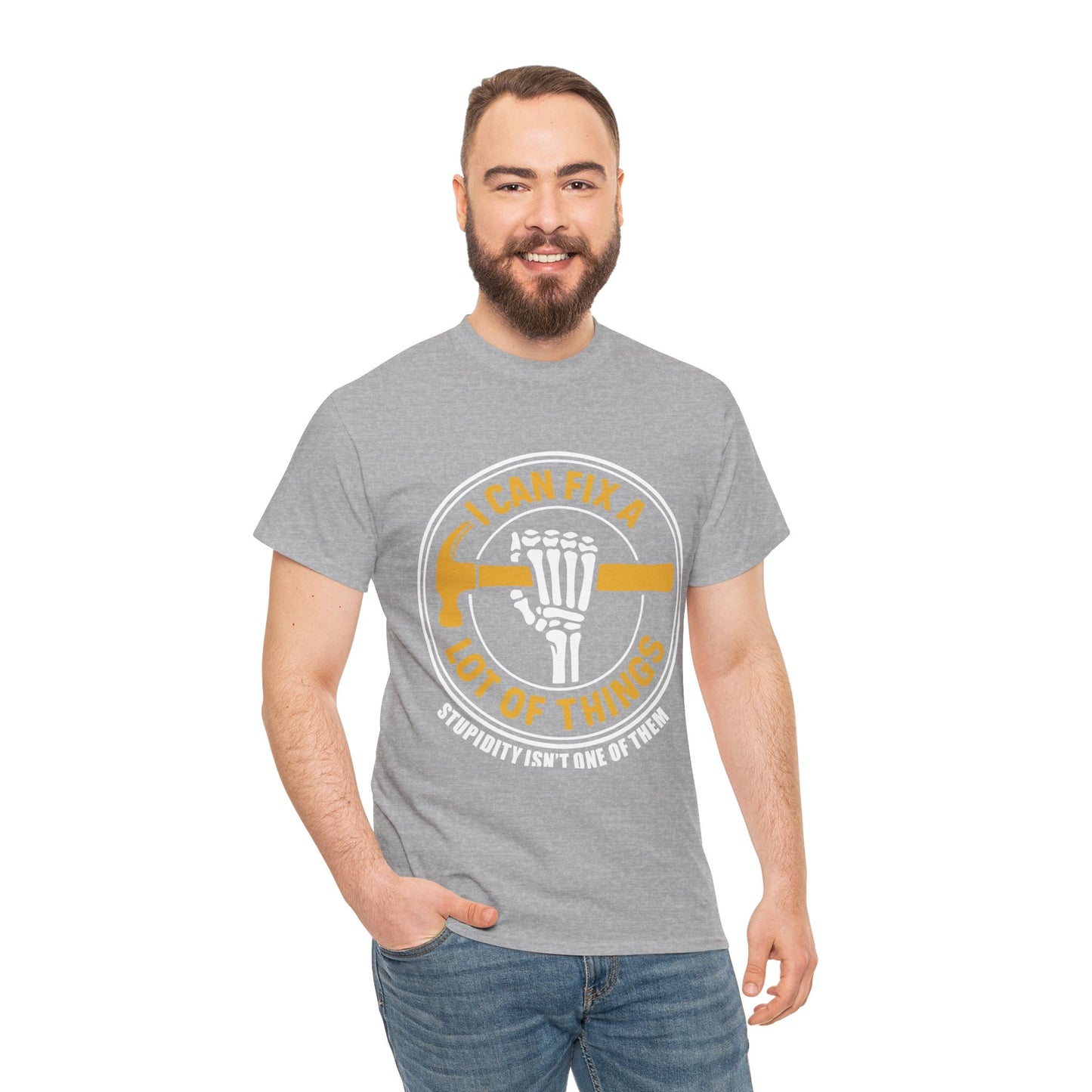 I Can Fix A Lot Of Things T-Shirt — Funny Mechanic Skeleton Wrench Tee
