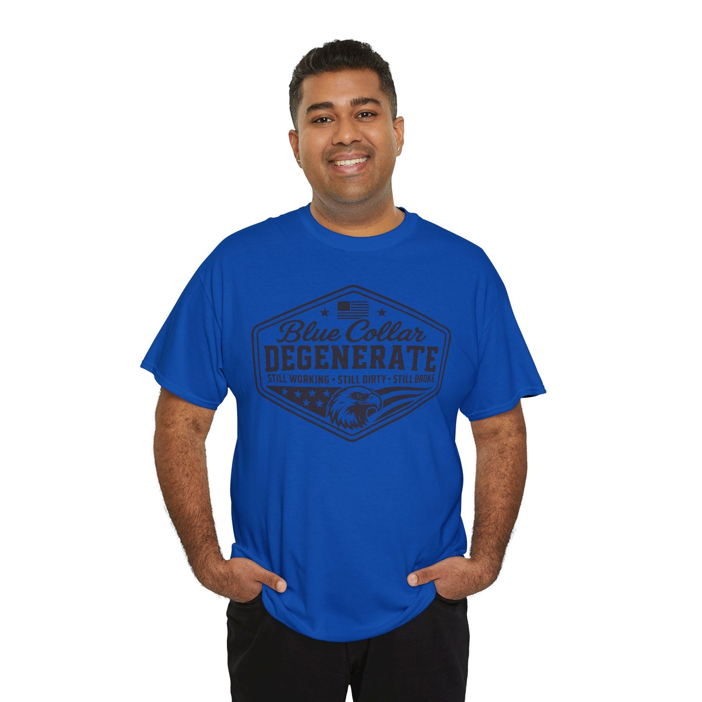 Blue Collar Degenerate T-Shirt — Vintage Workwear Eagle Tee