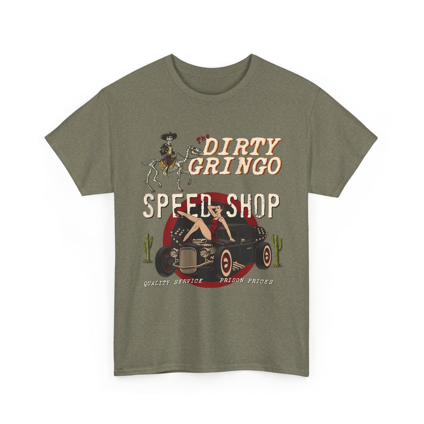 Dirty Gringo Speed Shop T-Shirt — Retro Hot Rod Garage Tee