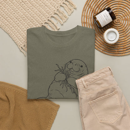 Chubby Mermaid Seagrass Snacker Manatee T-Shirt