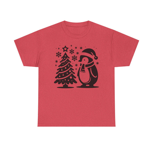Penguin Christmas T‑Shirt — Cute Holiday Tree & Snowflake Tee