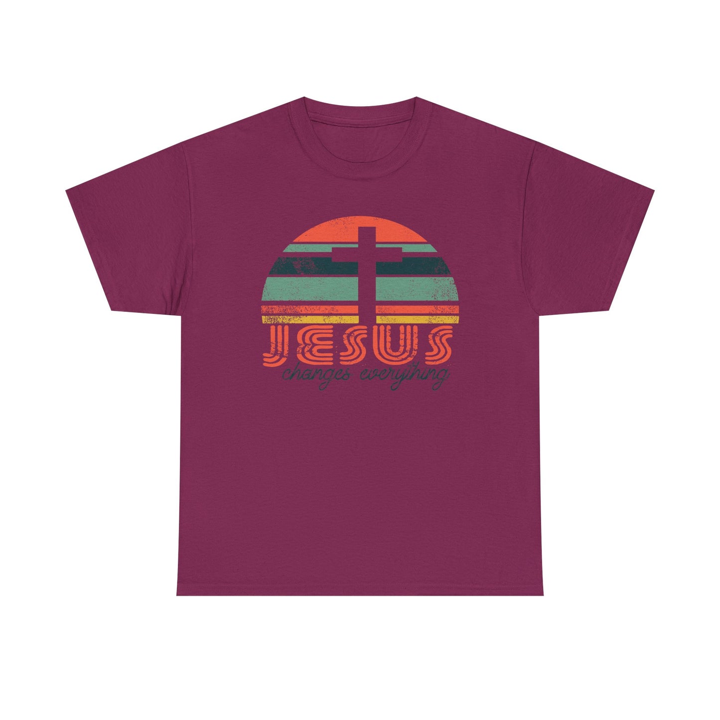 Jesus Changes Everything Tee — Retro Christian Cross Graphic Shirt