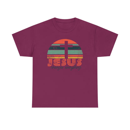 Jesus Changes Everything Tee — Retro Christian Cross Graphic Shirt