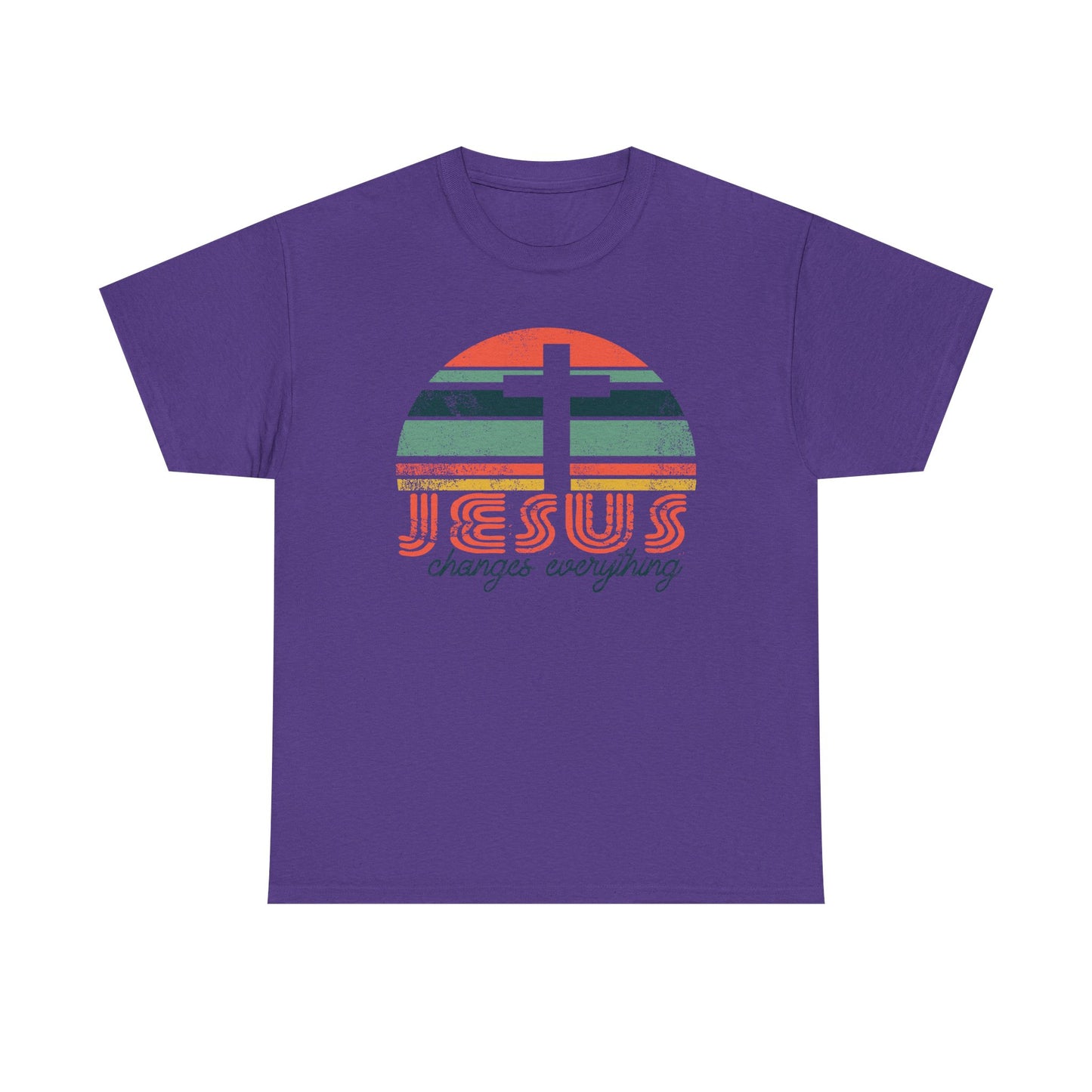 Jesus Changes Everything Tee — Retro Christian Cross Graphic Shirt